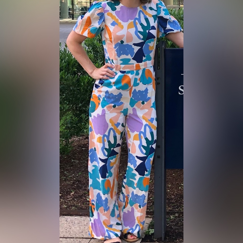 Abstract Floral Colorful Jumpsuit / Romper by Traffic People